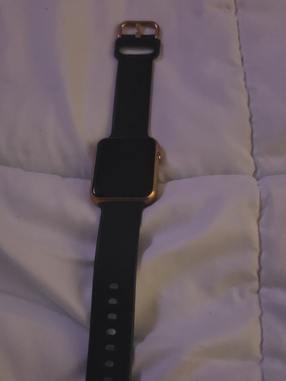 Black Silicone Strap ITouch 4 Smartwatch with Rose Gold Case